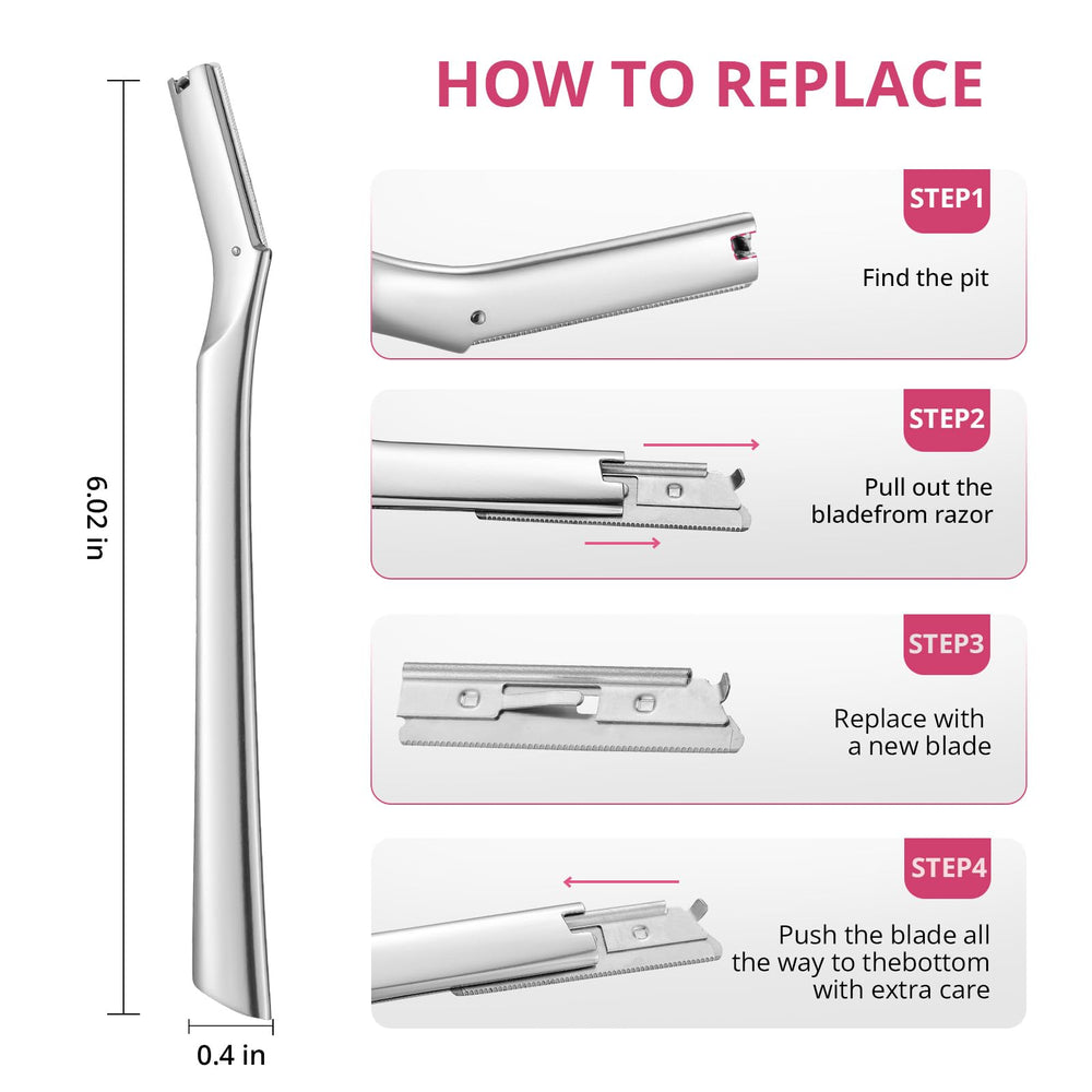 Mistfree Dermaplane Razor eyebrow grooming for clean, defined brows.