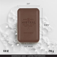 Mistral con argán y glicerina que hidratan la piel tras el lavado.