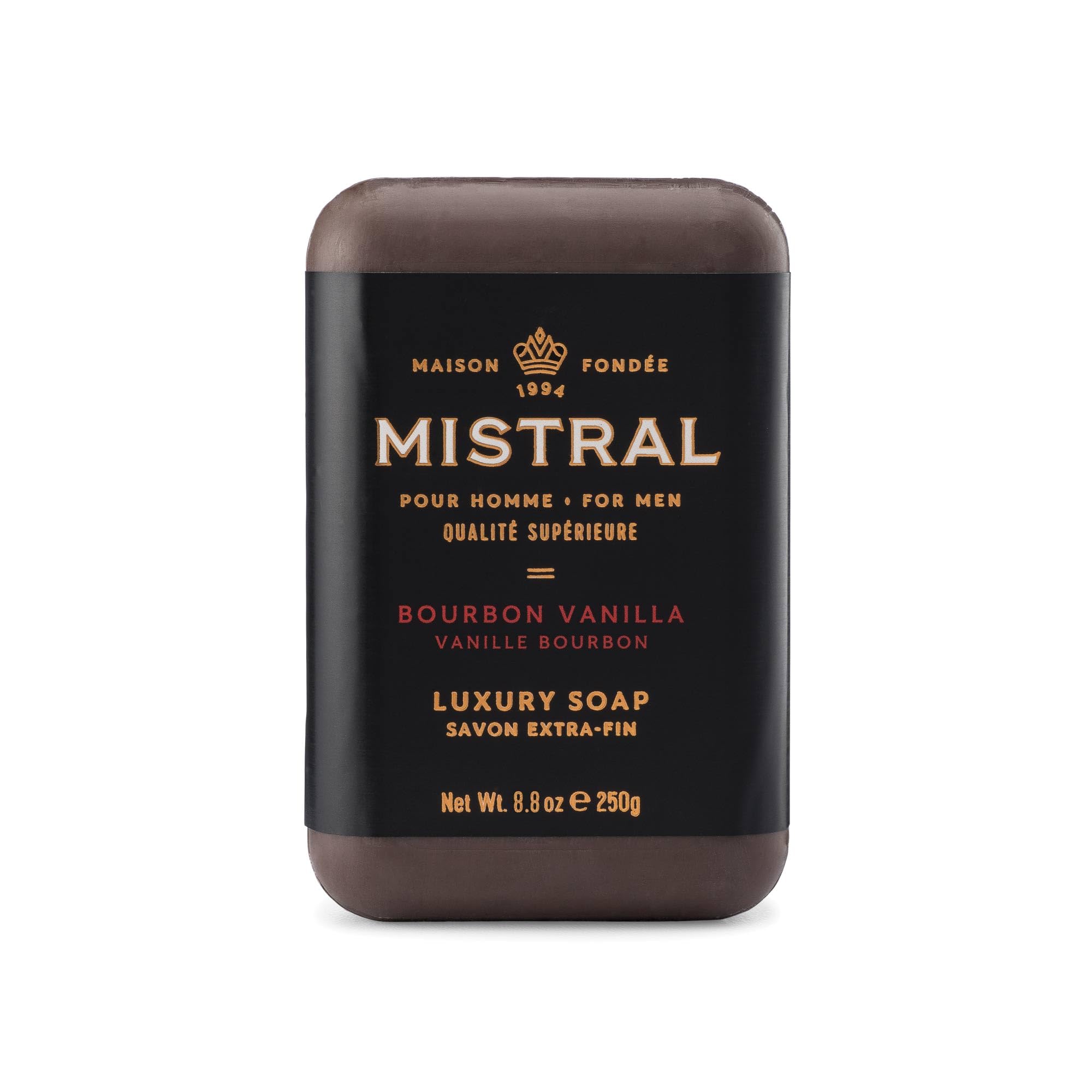 Mistral Bourbon Vanilla: barra de lujo para ritual diario de cuidado.