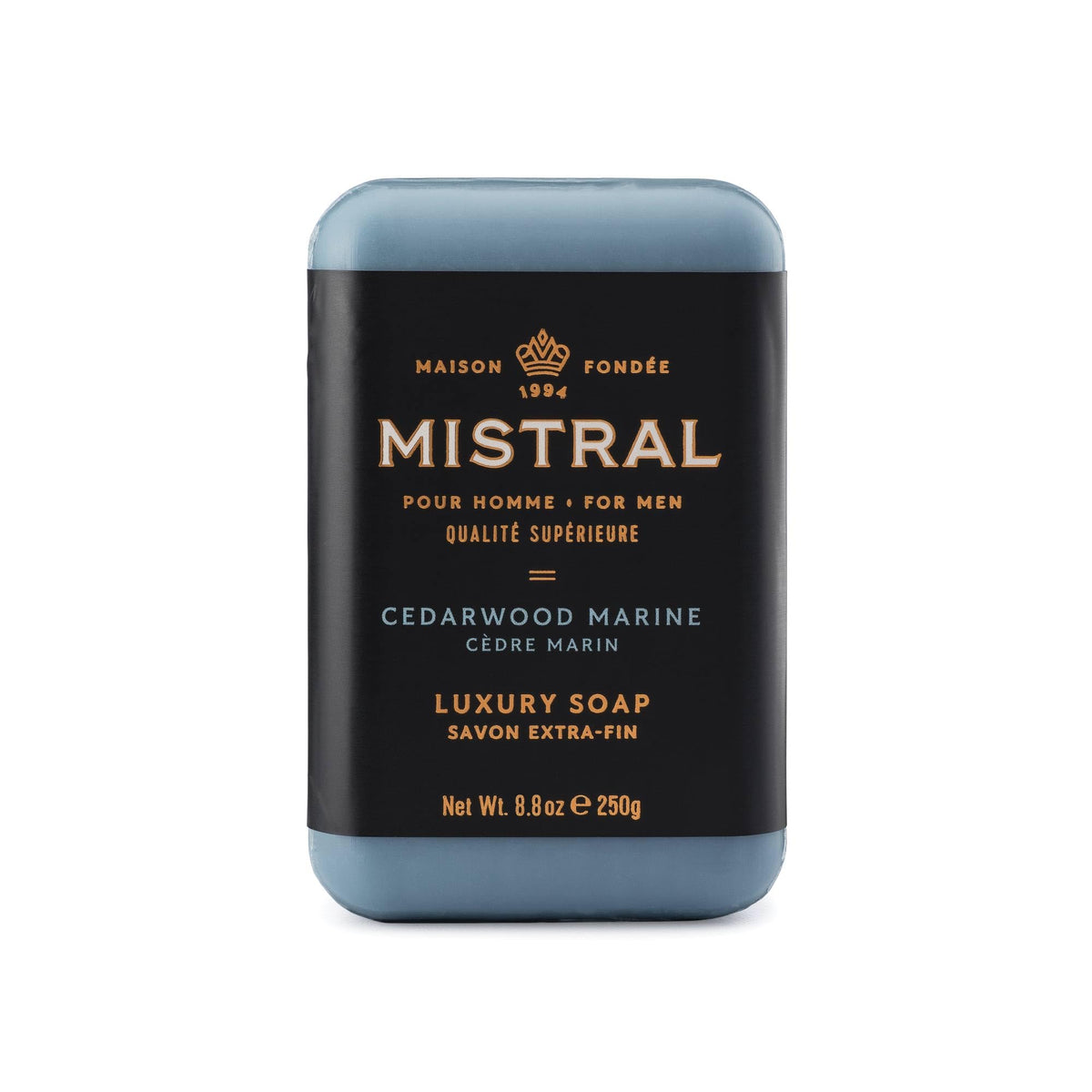Jabón Mistral Barra Cedro Marino, aroma fresco para uso diario y piel limpia
