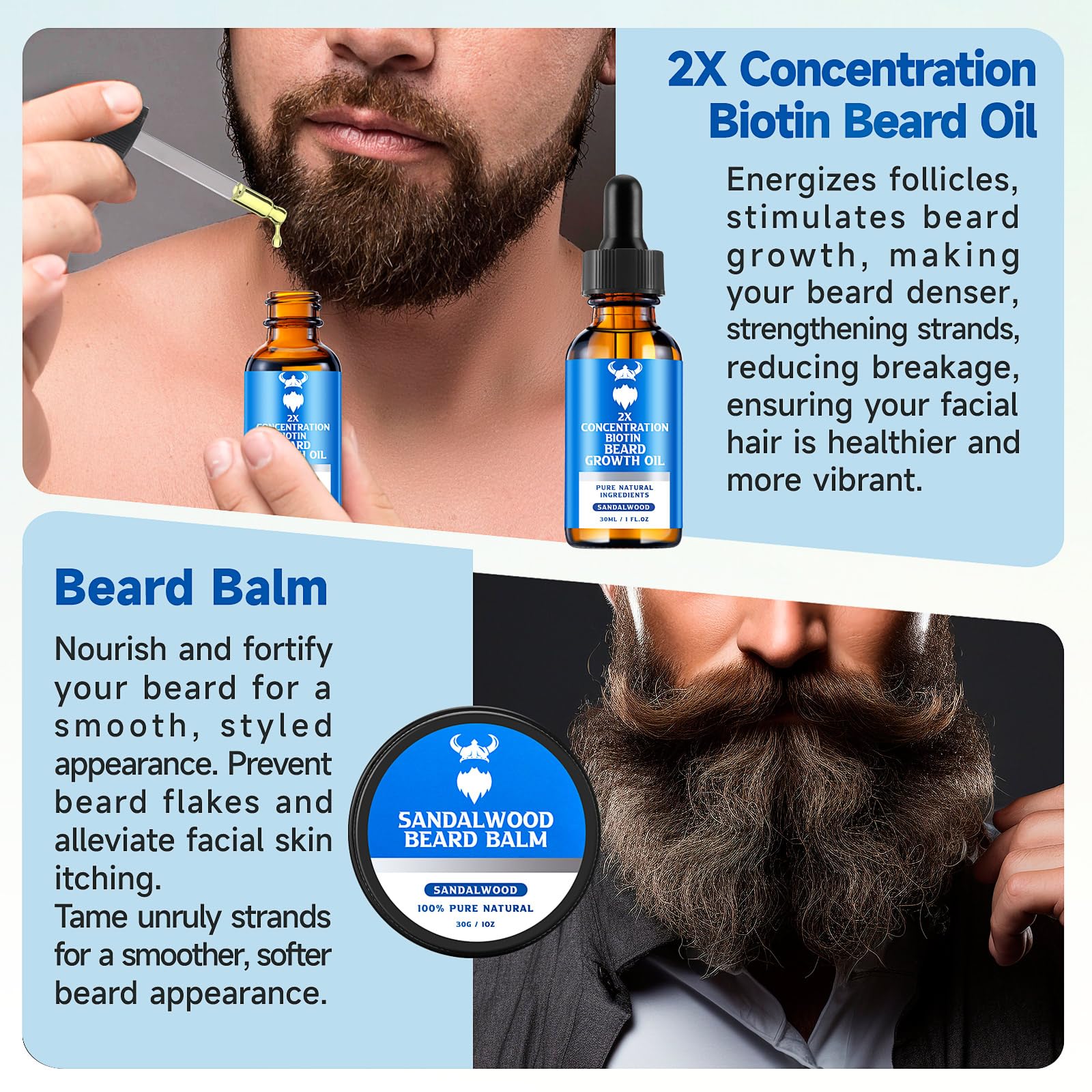 MistySprite grooming routine scene with oil and balm for daily beard care.