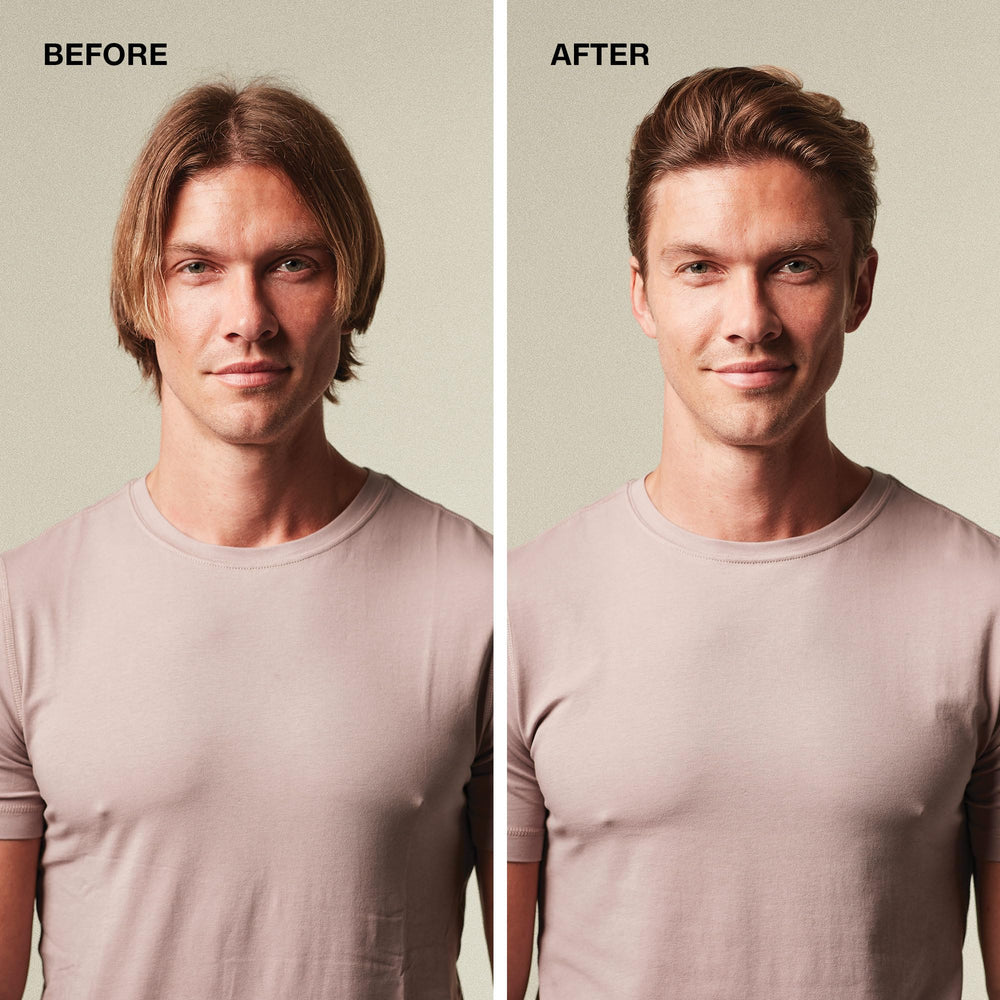 Mitch Clean Cut styling cream on short to medium hair for easy shape.
