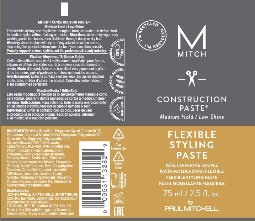 MITCH Construction Paste para uso diario, resultados consistentes y fáciles de mantener.