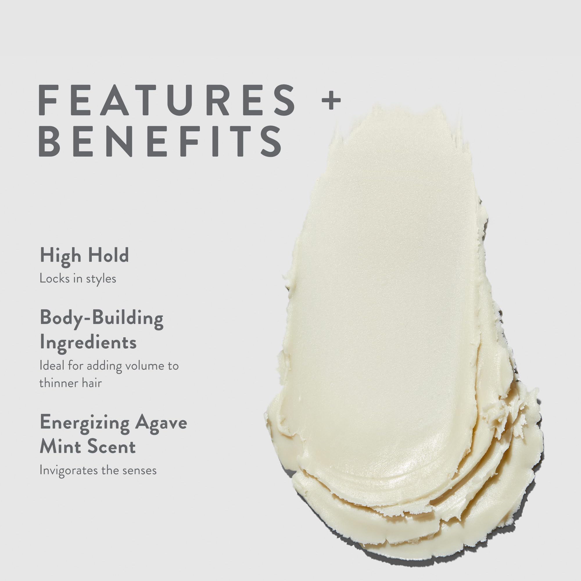 MITCH Dry Paste Texture Clay in hand delivers volume and textured definition.