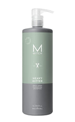 MITCH Heavy Hitter shampoo pour showing a powerful cleanse and easy application
