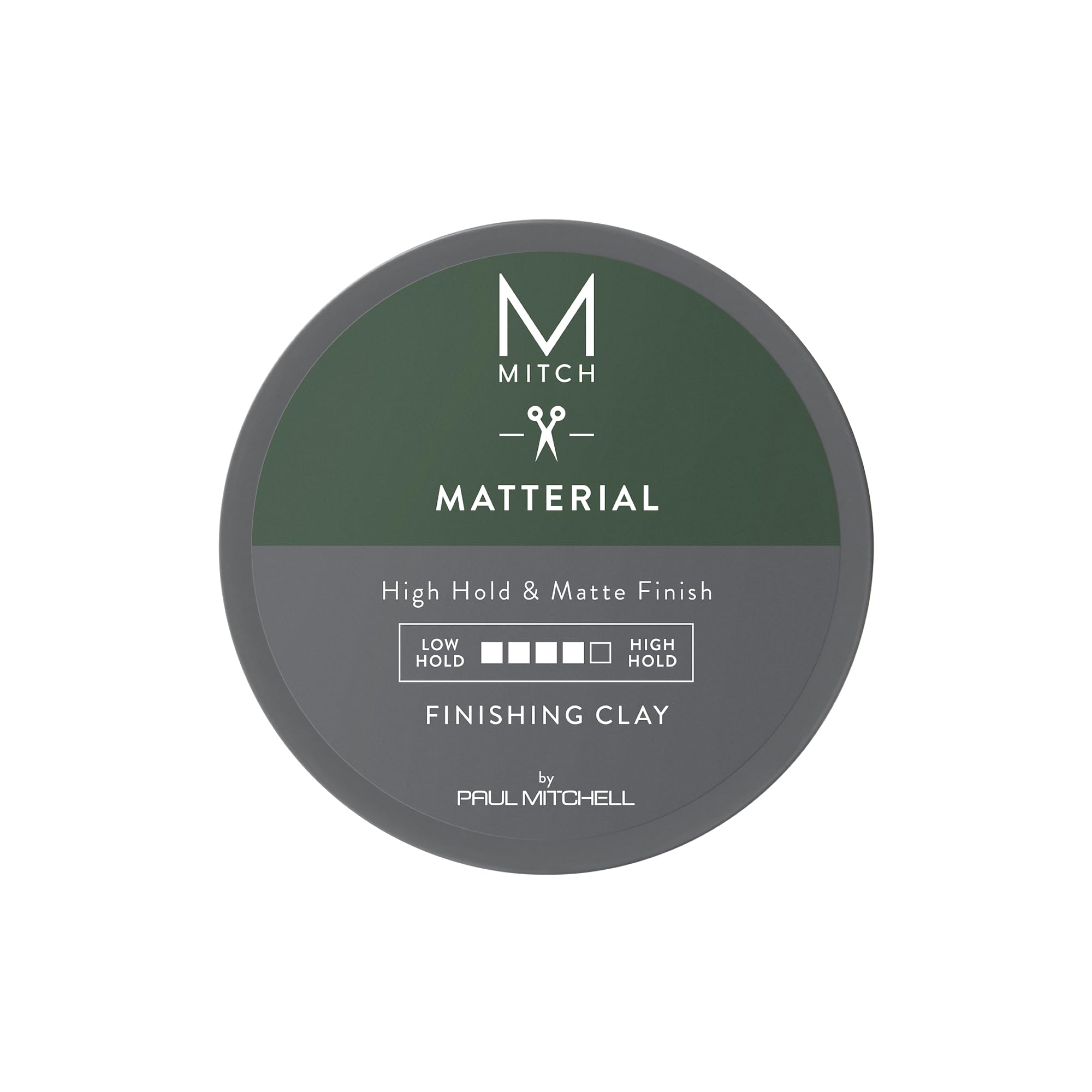 MITCH Matterial Finishing Clay jar highlights natural clay for a shine-free matte finish.