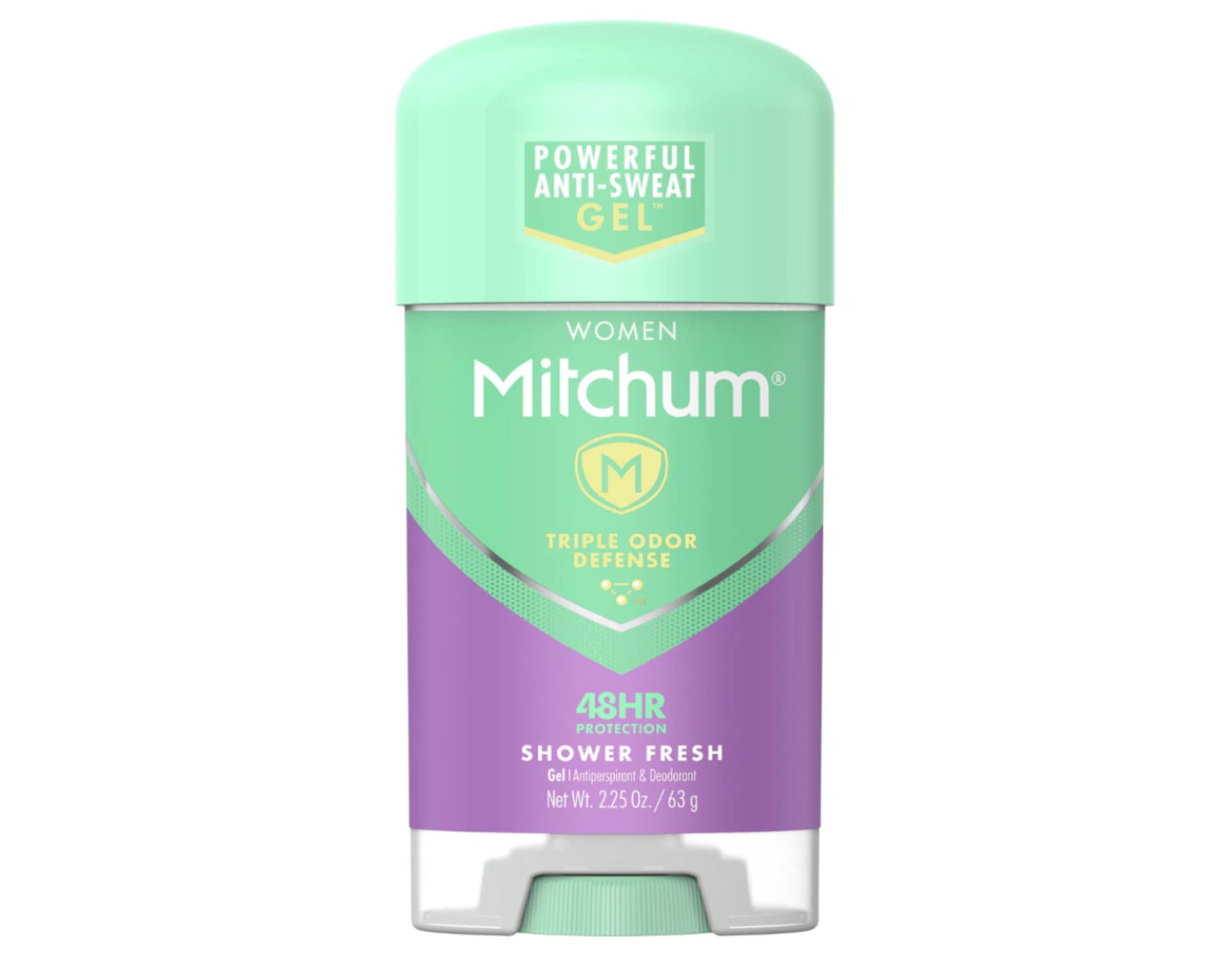 Mitchum Advanced Women Gel Shower Fresh bottle-front with clear label and refreshing scent cue.