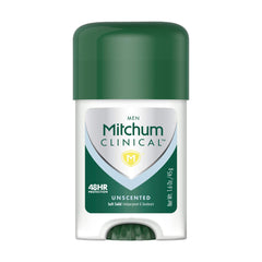 Mitchum desodorante clínico sólido suave, aplicación fácil para uso diario y control de sudor.