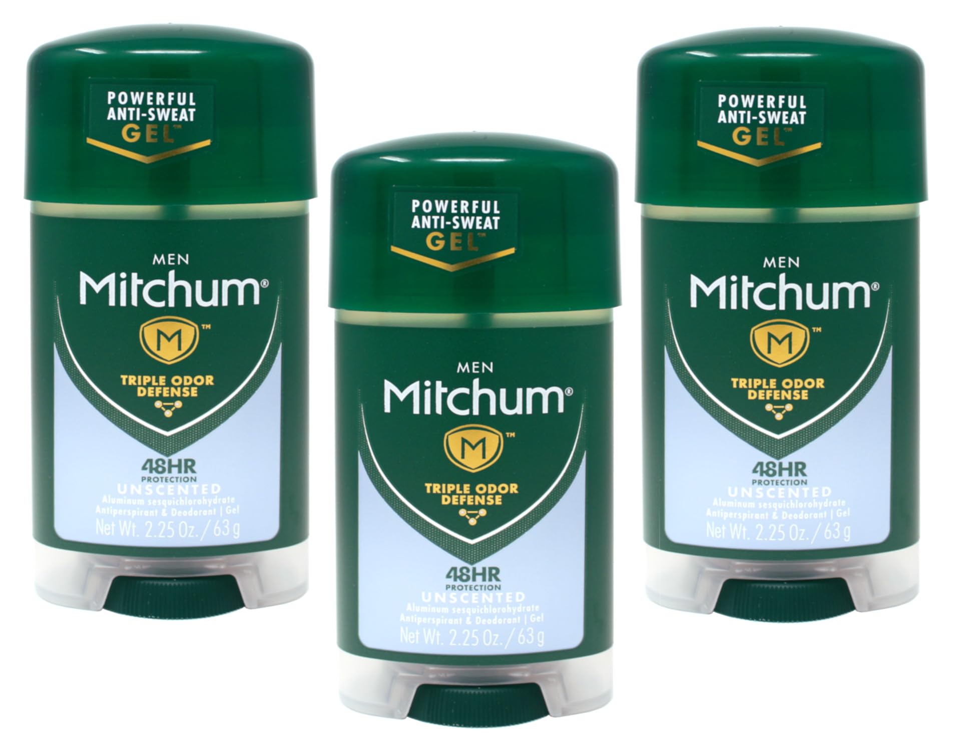 Mitchum desodorante gel sin fragancia para hombre, aplicación suave y protección duradera.