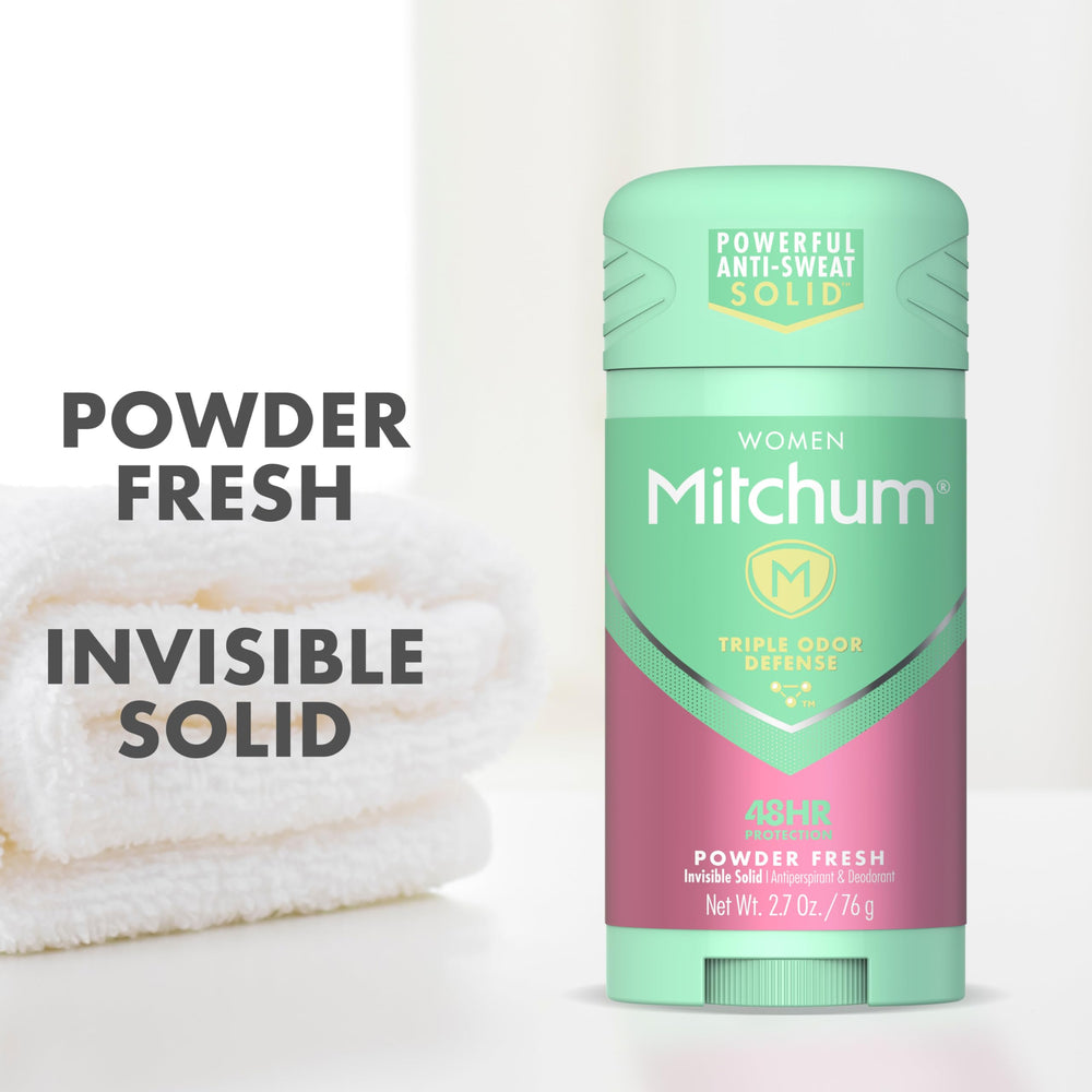 Protección de 48 horas con Mitchum, desodorante stick que ayuda a controlar la humedad.