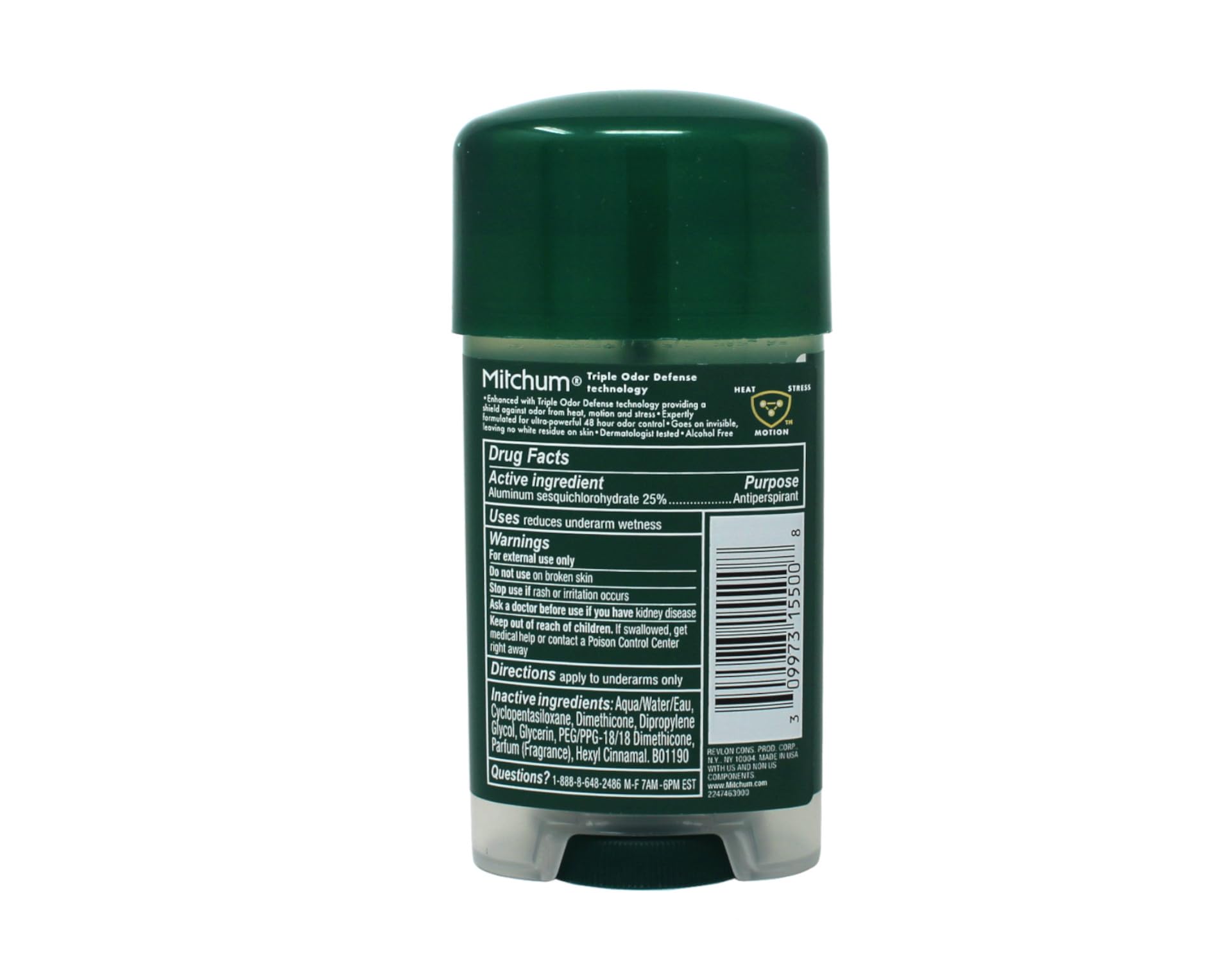 Envase de Mitchum desodorante gel para hombre, práctico 64 g.