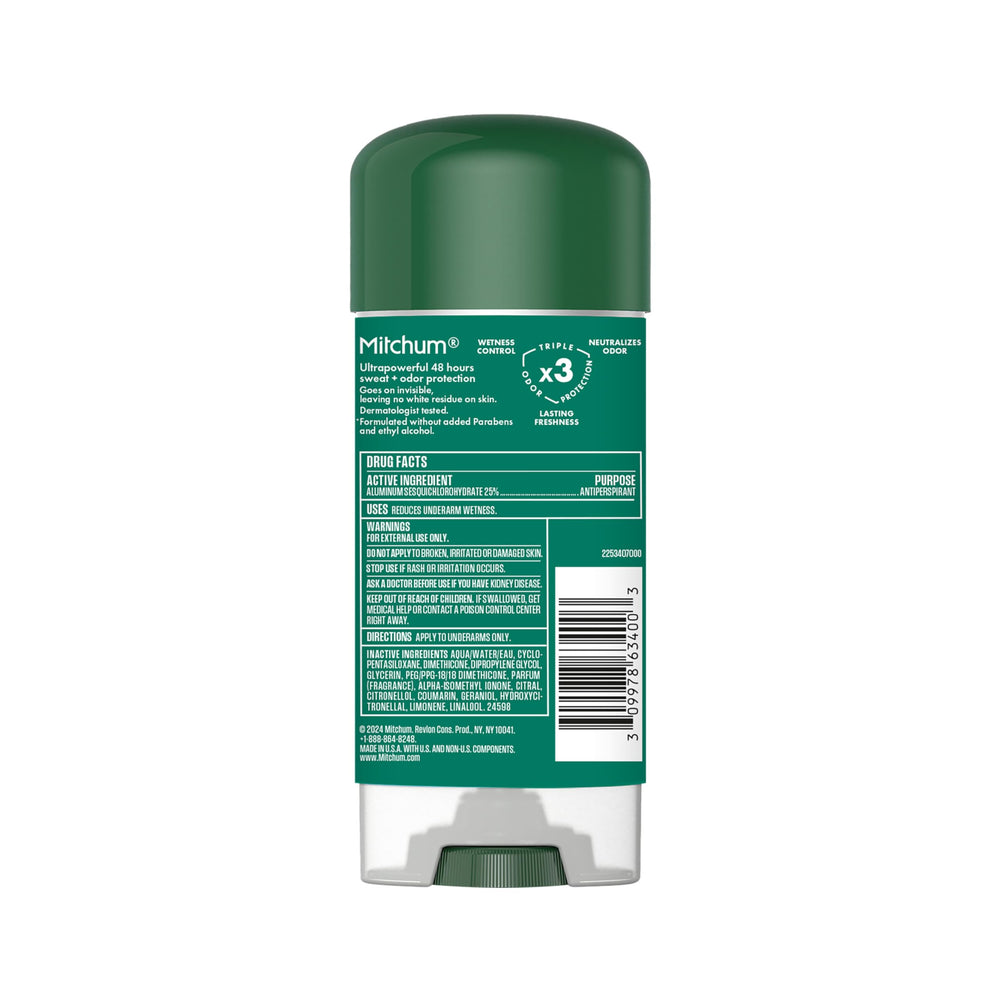 Mitchum Mountain Air scent offers a crisp, masculine finish.
