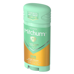 Mitchum Triple Odor Defense invisible solid dries clear with no residue on skin or clothes.