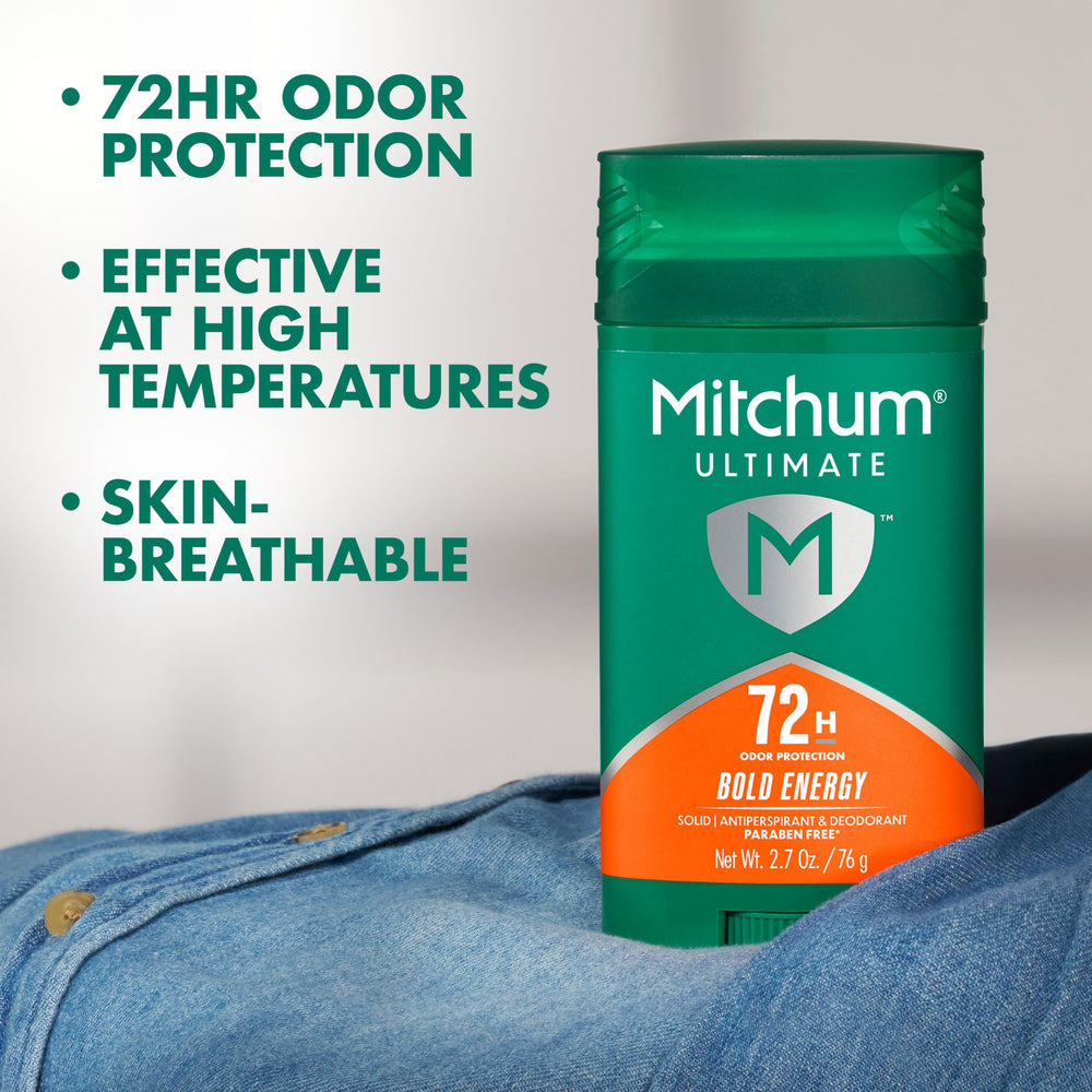 Mitchum Ultimate 72H, aplicación en barra invisible para mantenerte seco.