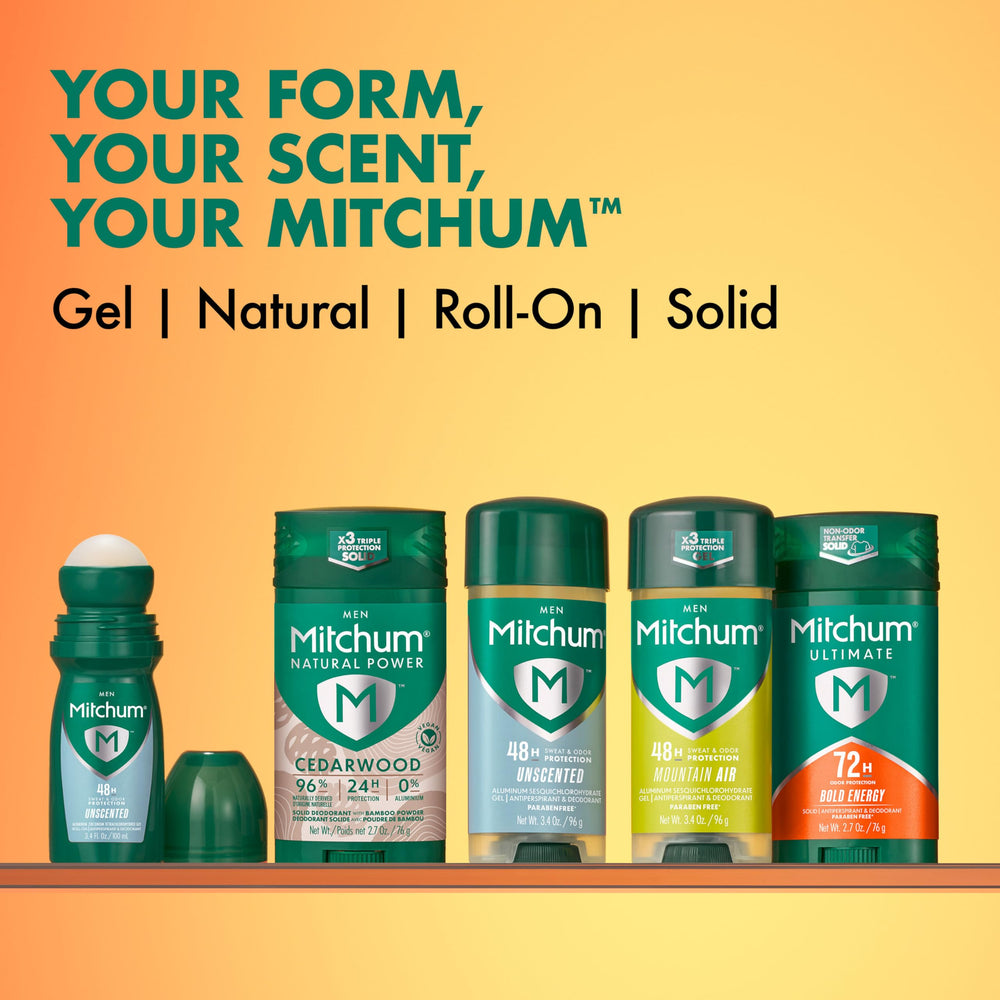 Mitchum Ultimate, barra invisible sin residuo blanco en la piel.