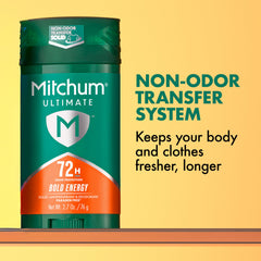Mitchum Ultimate, barra sin transferencia de olor para piel y ropa.