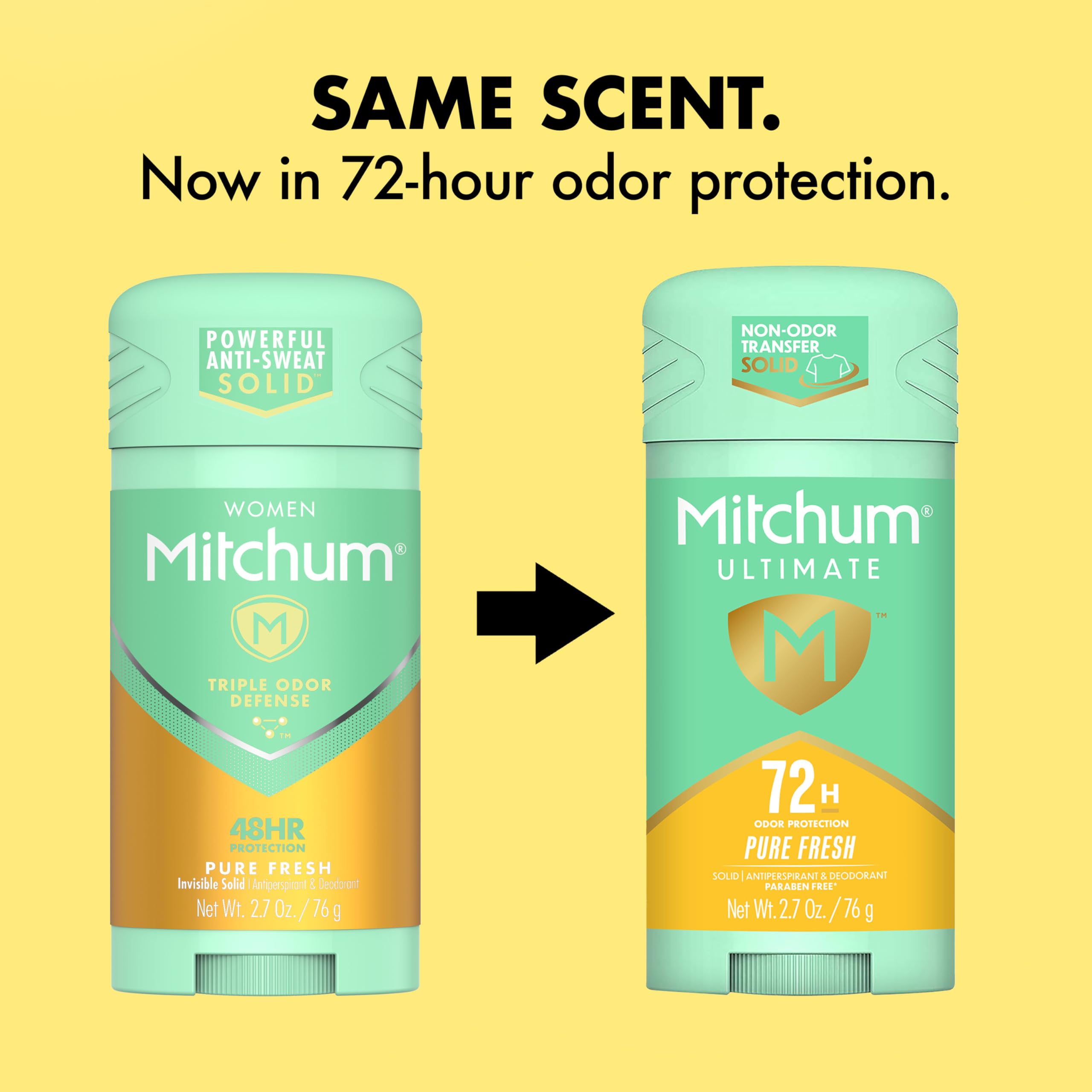 Mitchum Ultimate 72H: uso diario en axila para sensación fresca y seca.