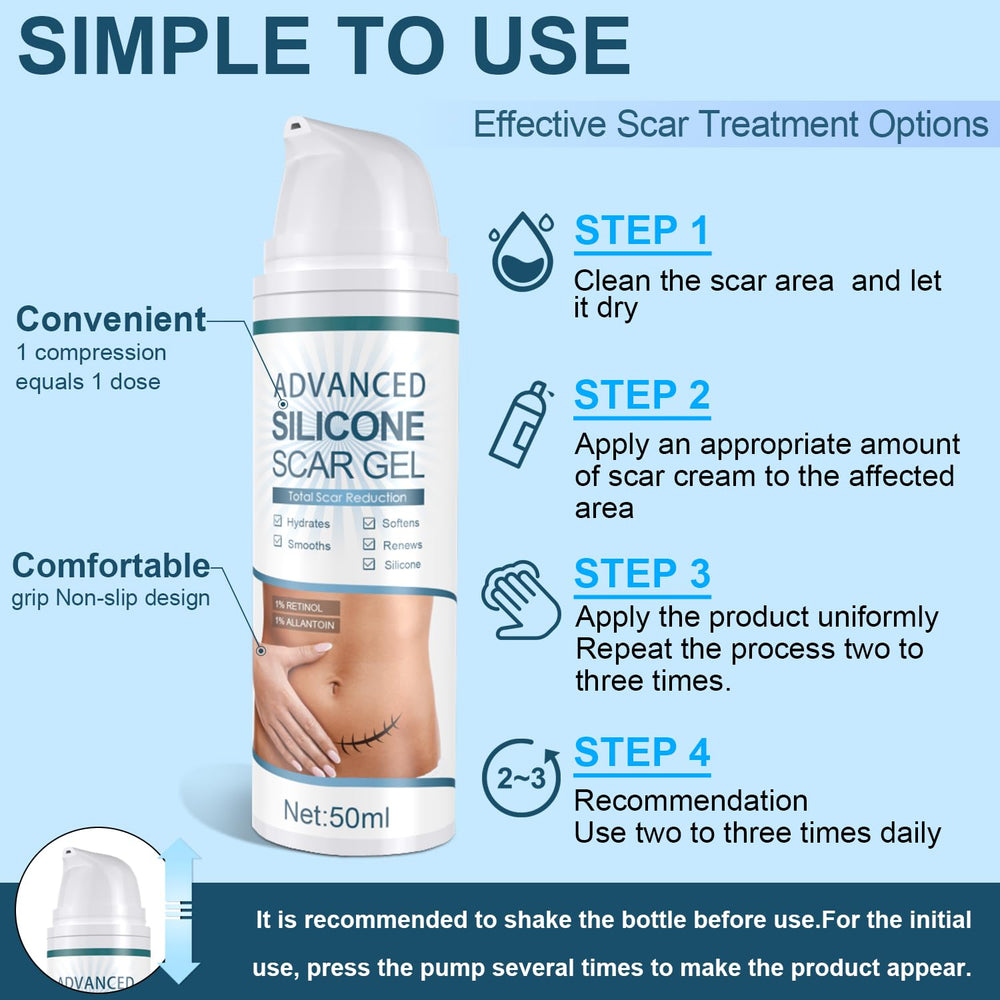 Mitgary Advanced Scar Gel on scar area demonstrates smoothing and texture improvement.