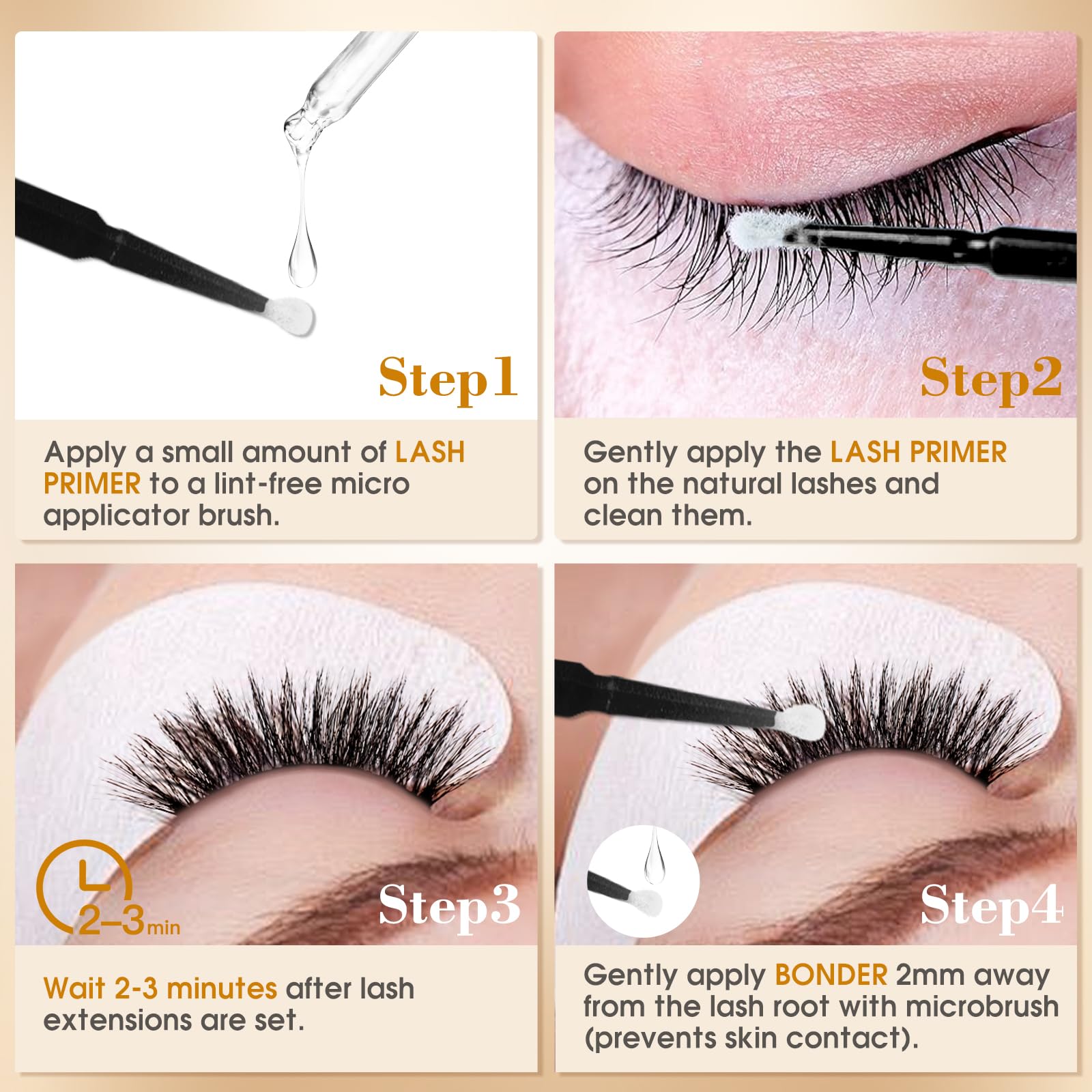 Miuffue eyelash extensions after-application ready for a long-lasting finish