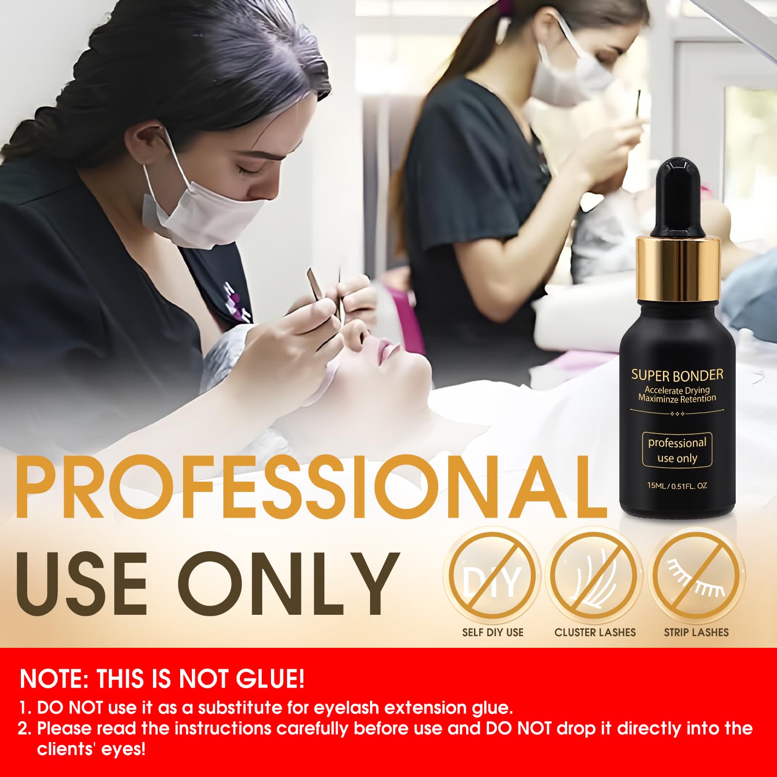 Miuffue lash bonder speeds curing, helping clients resume activities sooner.