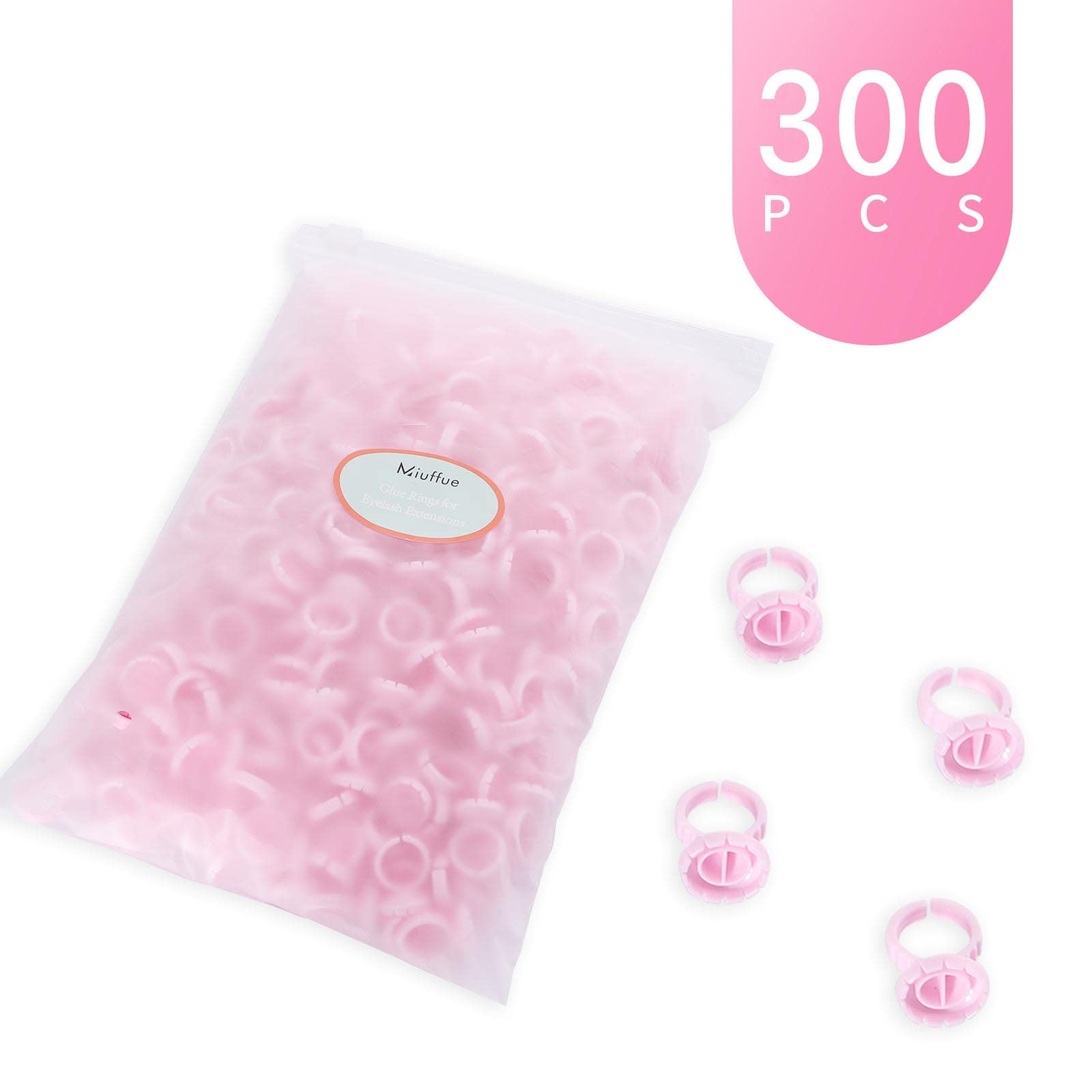 Miuffue multi-use glue rings set supports volume lash clients with clean tools.