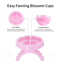 Miuffue pink glue rings pack, disposable and hygienic for professionals.