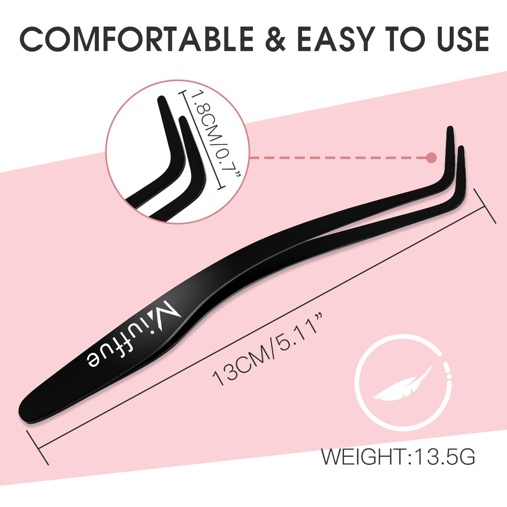 Miuffue dovetail-end lash applicator for a sleek finish.