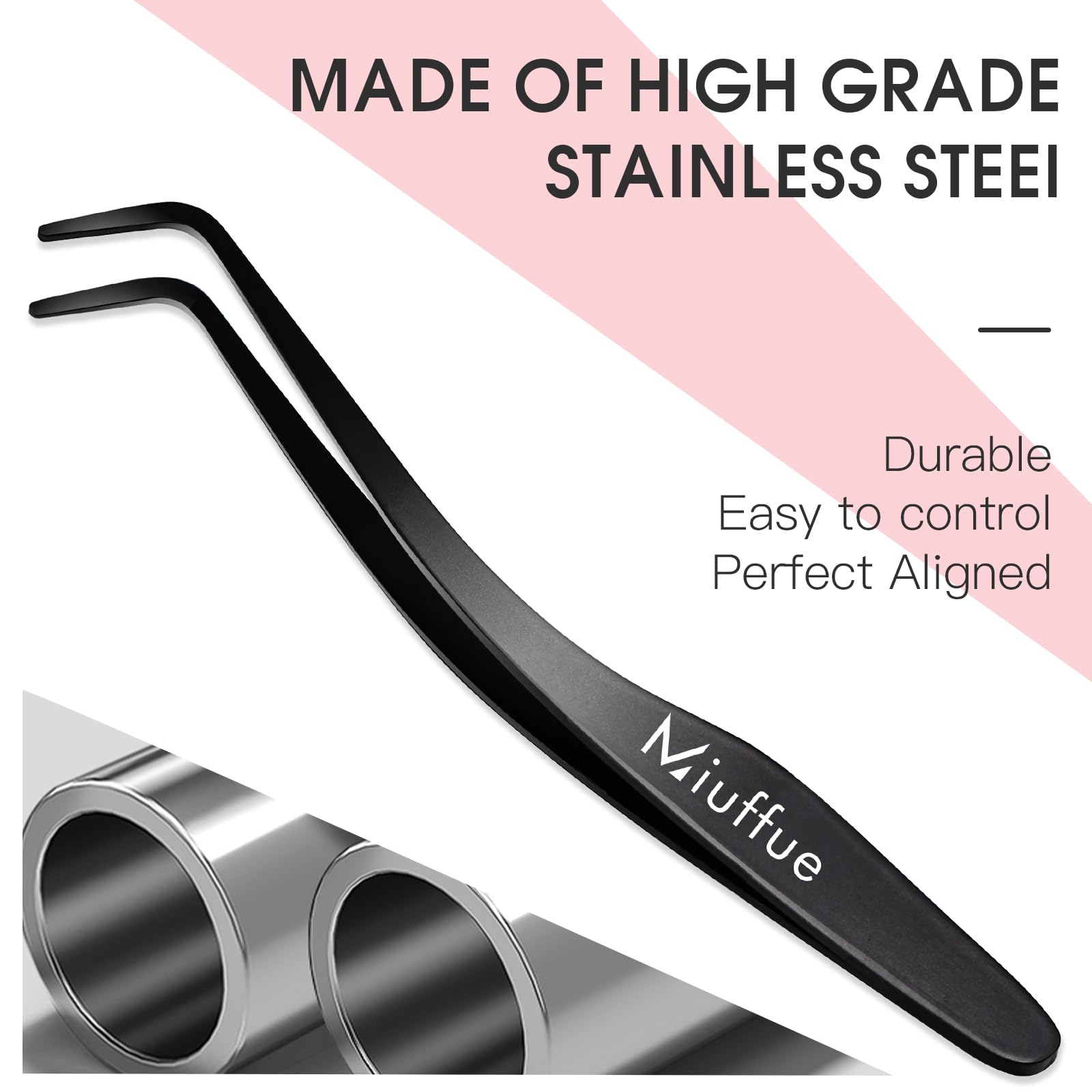 Miuffue tool ideal for strip lash application and removal.