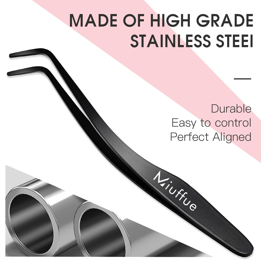 Miuffue tool ideal for strip lash application and removal.