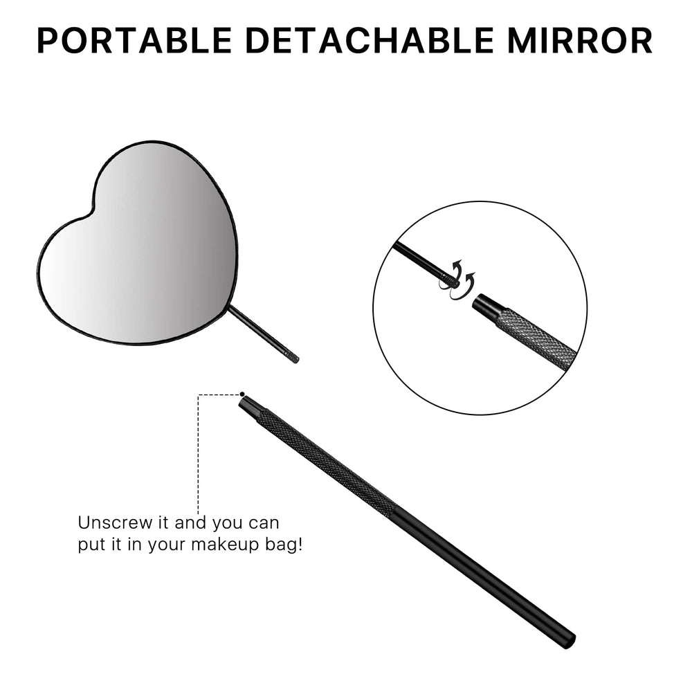 Miuffue mirror is portable and compact, ideal for travel or salon bags.