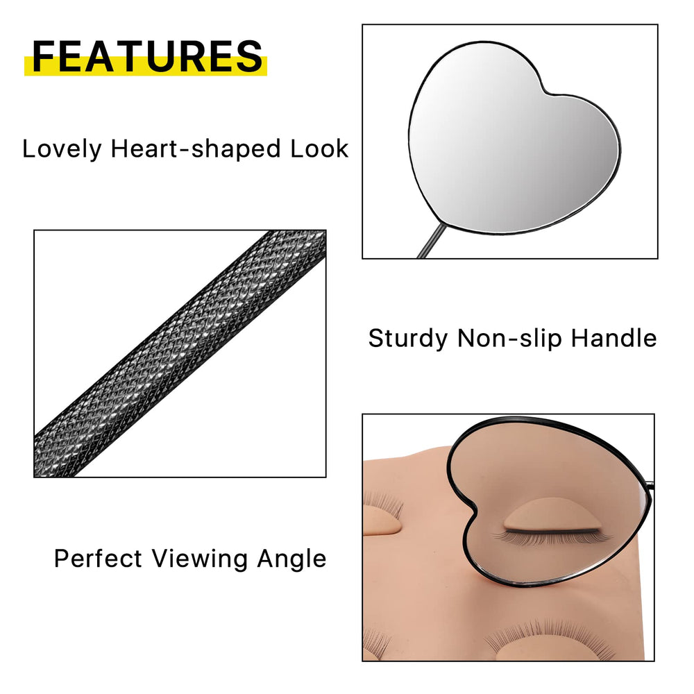 Miuffue mirror provides a wide view to capture all lashes in one glance.