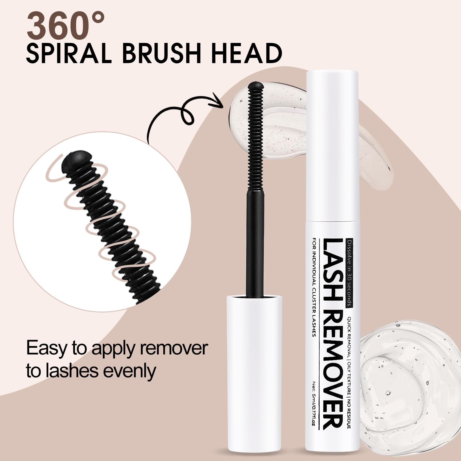 Miuffue remover dissolving lash bond and seal at lash base