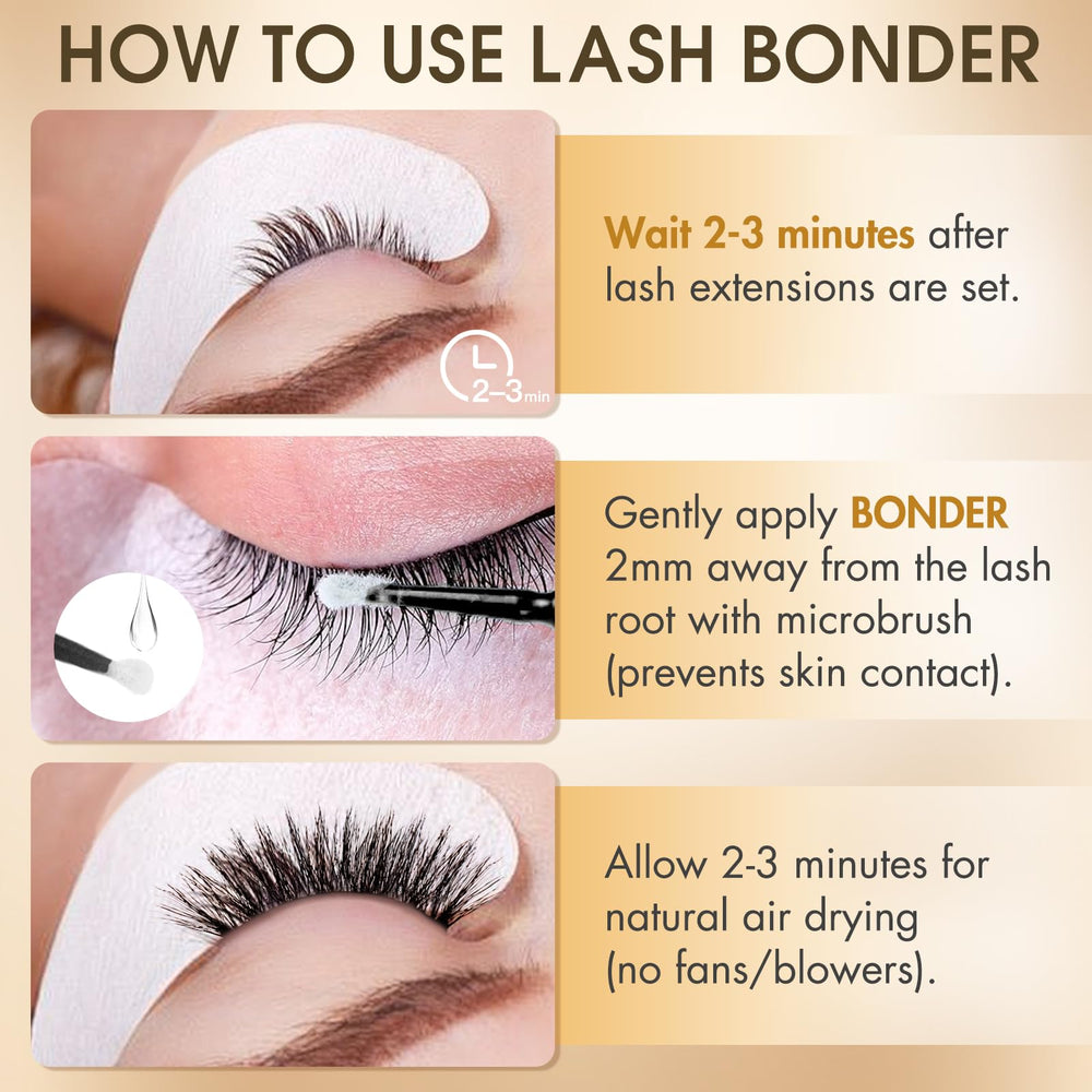 Miuffue retention boost lash bonder showcases in-salon use for longer wear.