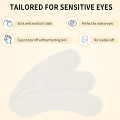 Miuffue sticky waterproof eye pads stay in place without tape.