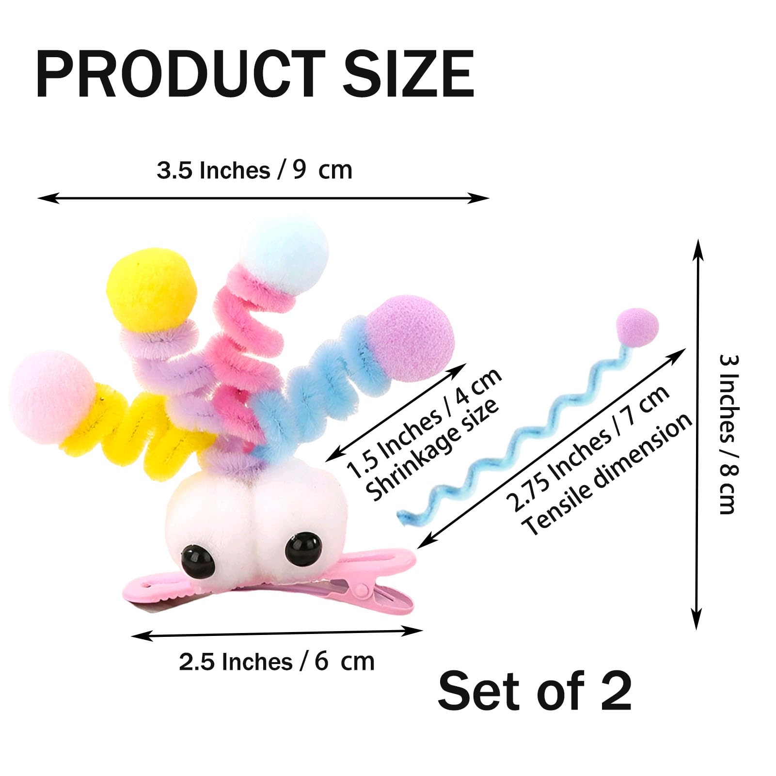 MIUPOO clip pom pom con boca divertida ideal para peinados creativos.