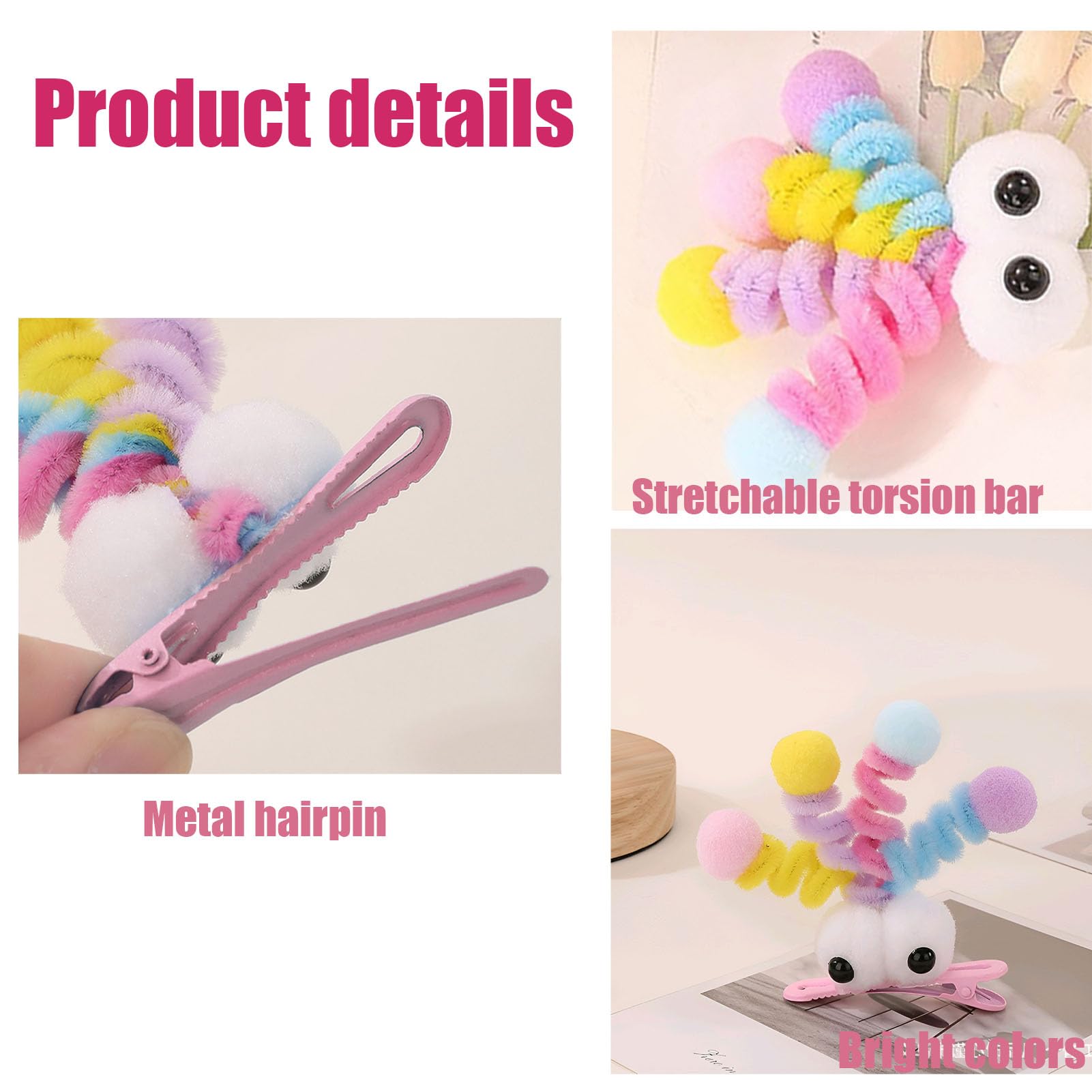 MIUPOO clip pom pom con tentáculos para un look juguetón.