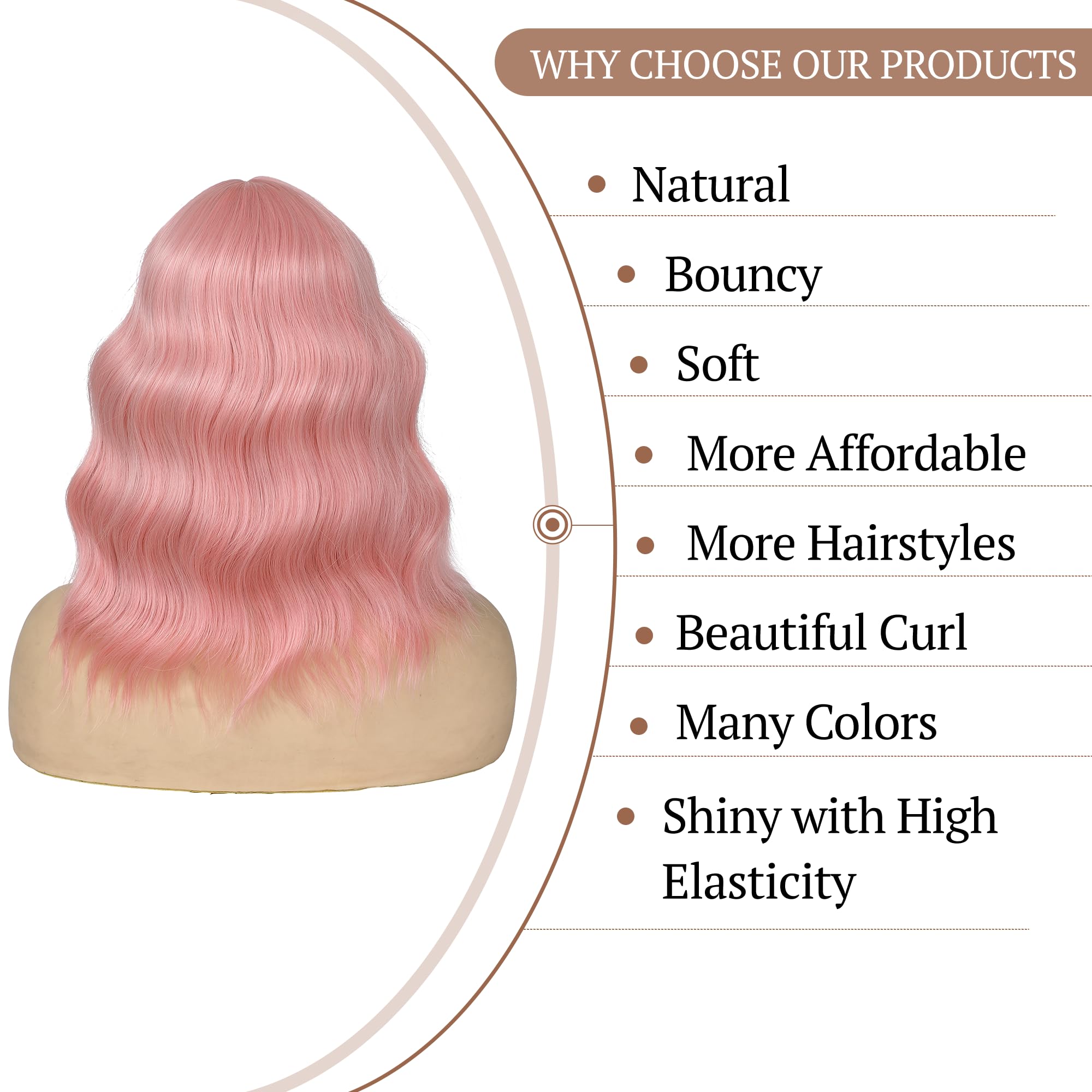 Miuric light pink wig perfect for daily use, cosplay, and themed events.