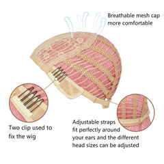 Miuric light pink wig made from heat-resistant synthetic fibers for long-lasting texture.