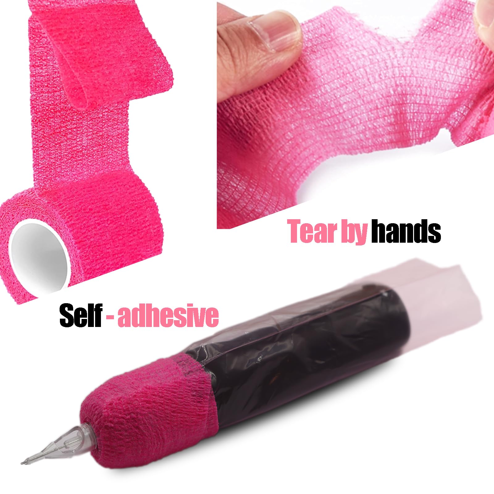 Conjunto Miuxia de 200 cubiertas rosas para tatuaje, ahorro y practicidad
