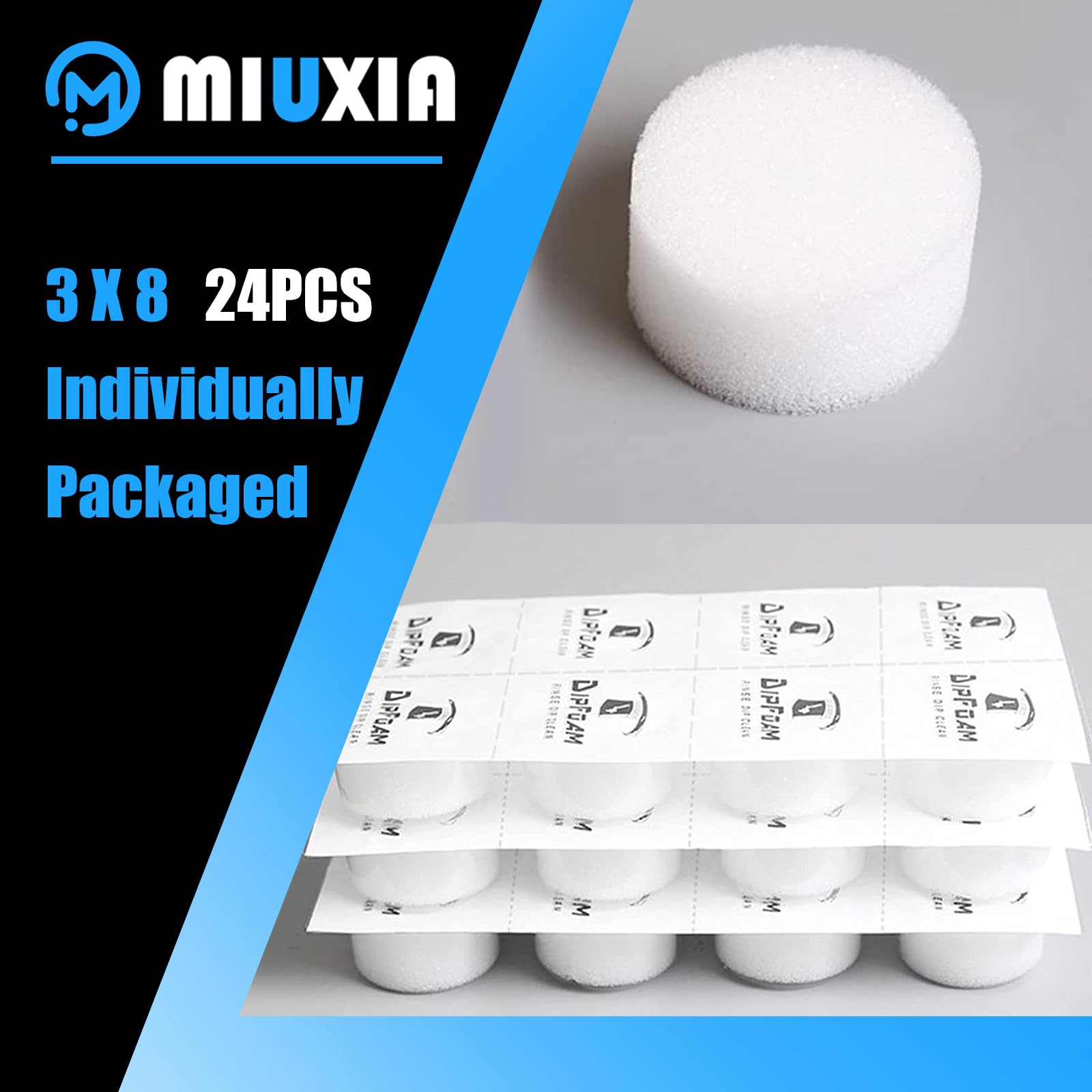 Miuxia Dip Foam muestra tapas de enjuague para puntas de aguja
