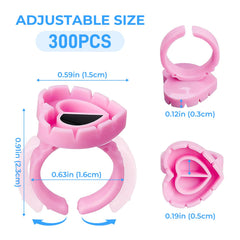 Miuxia heart-shape glue ring anti-spill design keeps adhesive tidy during sessions.
