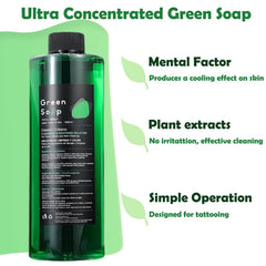 Miuxia Jabon Verde para tatuajes, mezcla fácil con agua destilada para espuma rica.