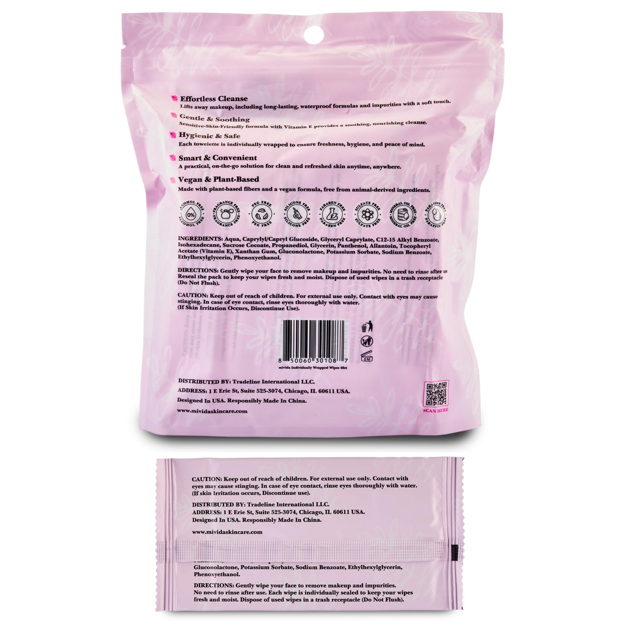mivida compact wipes for on-the-go routines in any bag.