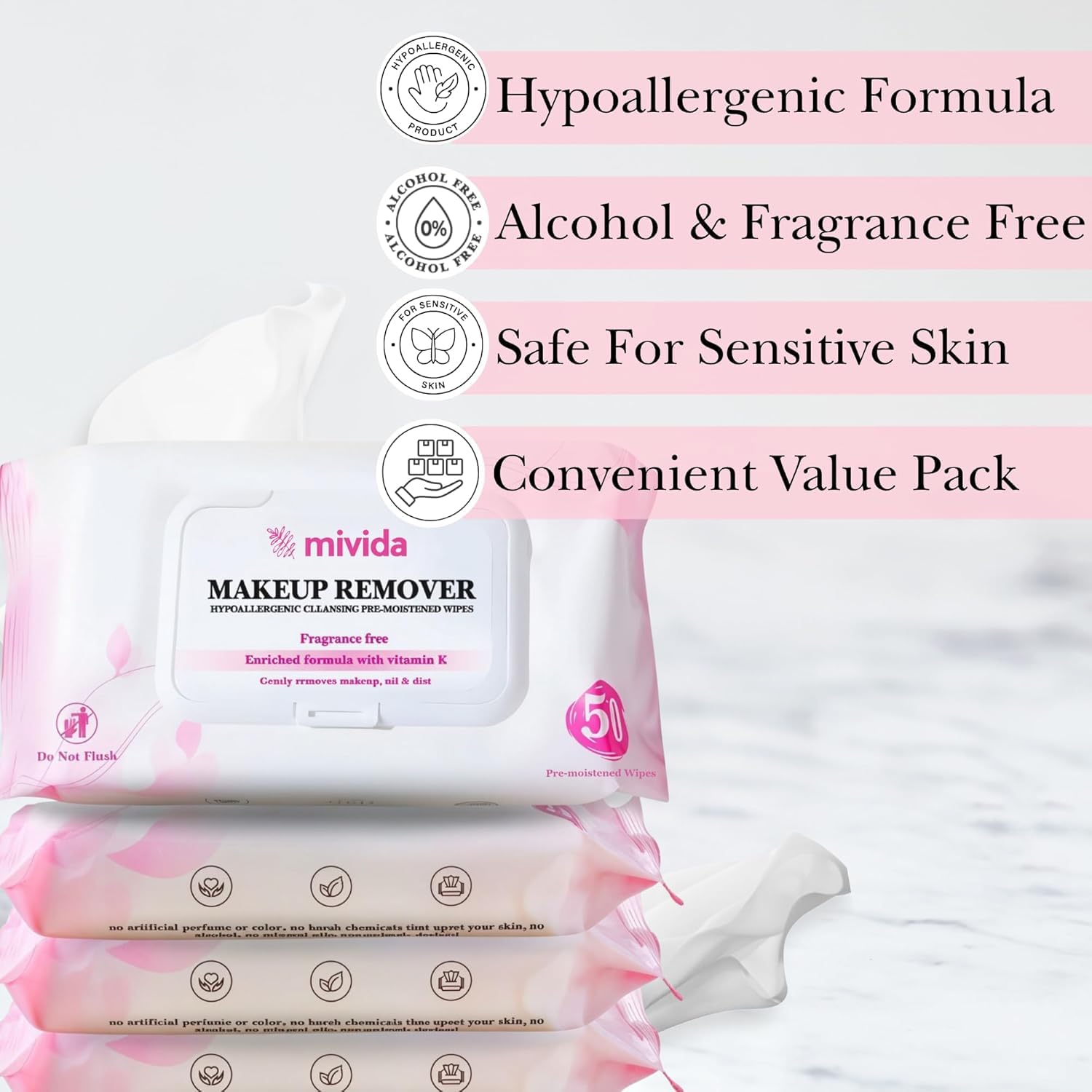 mivida fragrance-free label on packaging for sensitive users