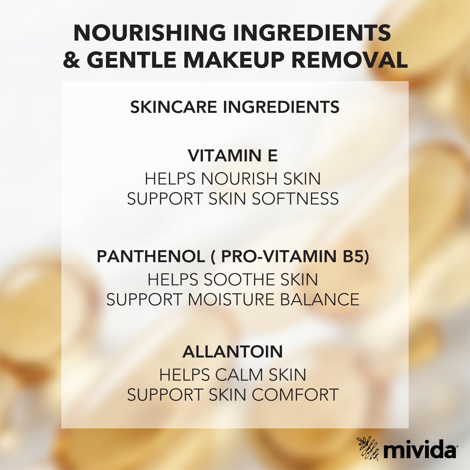 Mivida vegan-fiber wipe texture close-up for gentle cleansing.