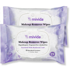 mivida hypoallergenic wipes pack close-up with resealable lid for on-the-go makeup removal