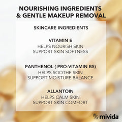 Mivida Vitamin E enriched formula nourishes skin.