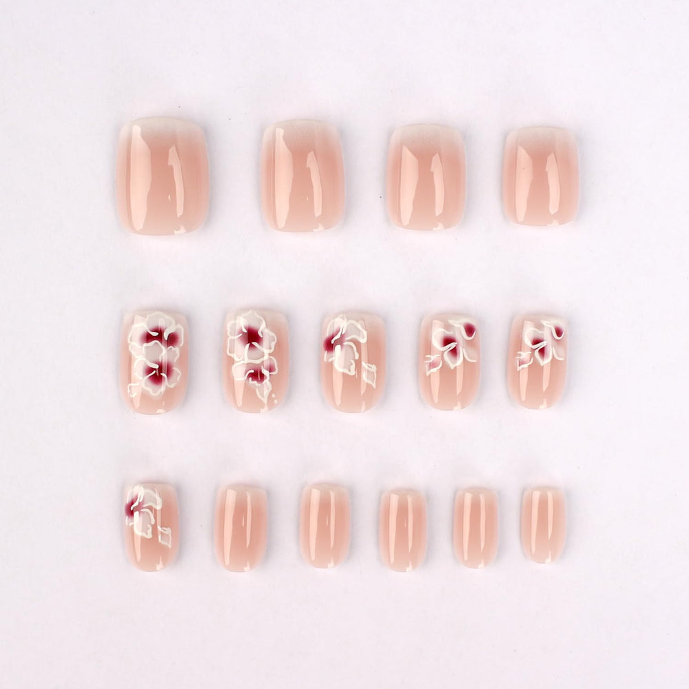 Uñas Mivota Frances diseno flores plateadas para eventos