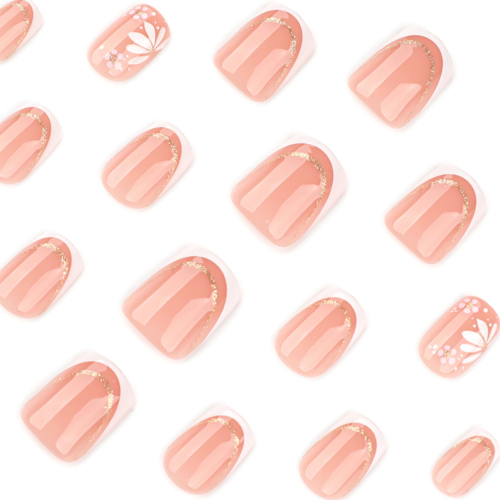 Kit Uñas Acrílicas Mivota 24 piezas brillantes, ajuste natural