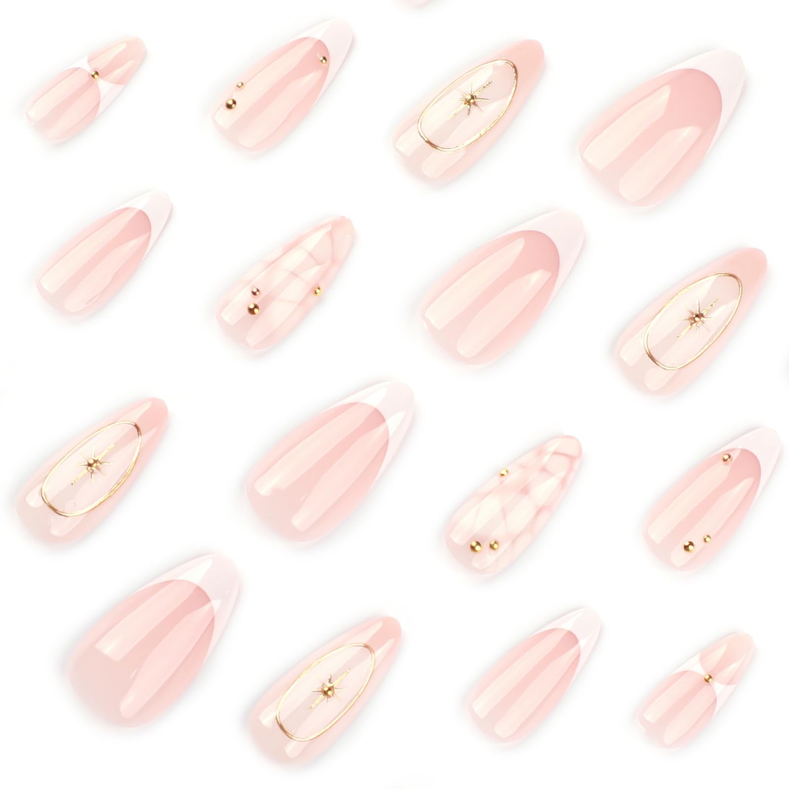 Uñas francesas Mivota con brillo gel acabado duradero y aspecto natural.